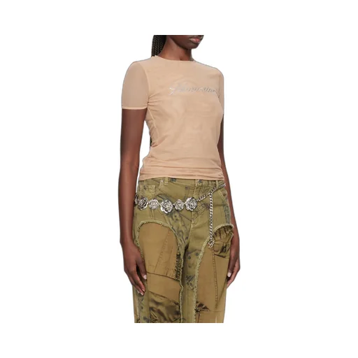 Tulle Round Neck T-Shirt