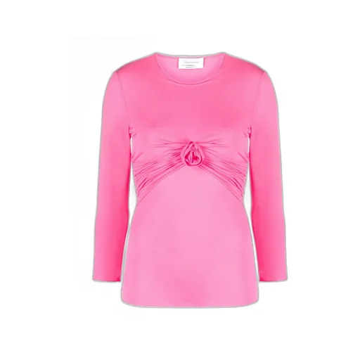 Pleated Long-Sleeved T-Shirt