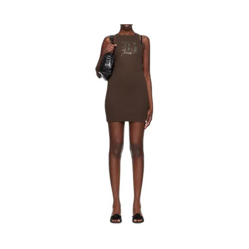 Logo Pattern Mini Dress