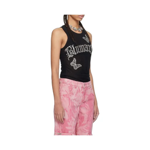 Logo-Embellishment Mesh Tank Top