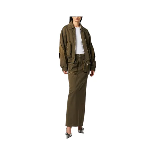 Satin-Inserts Bomber Jacket
