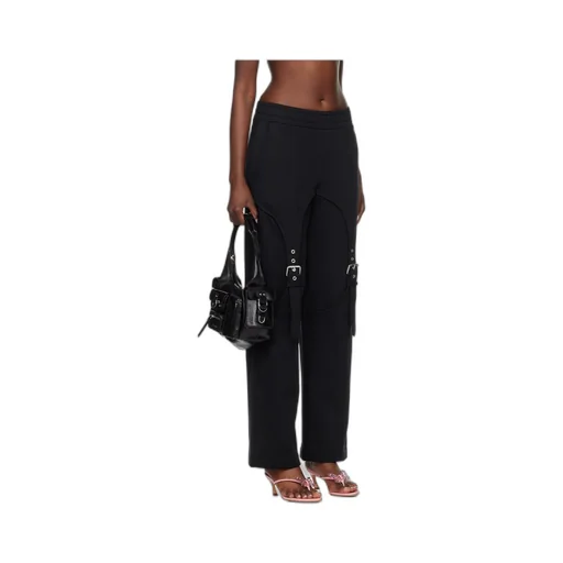Buckle-Detail Flared Trousers