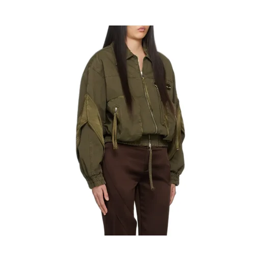 Satin-Inserts Bomber Jacket