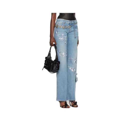 Floral Sequined Jeans