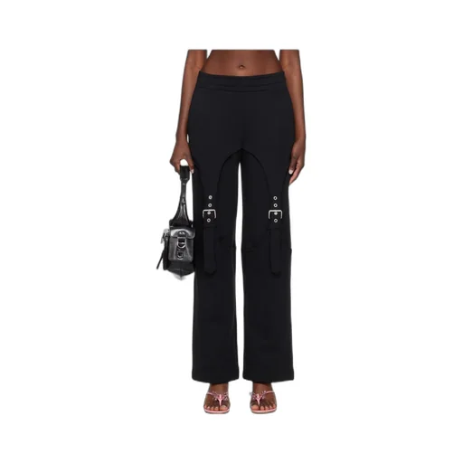 Buckle-Detail Flared Trousers