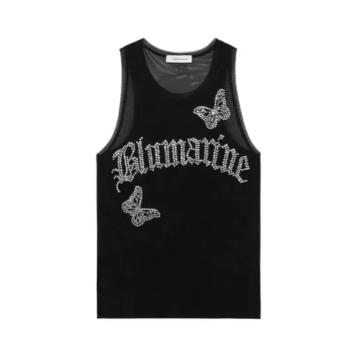 Logo-Embellishment Mesh Tank Top