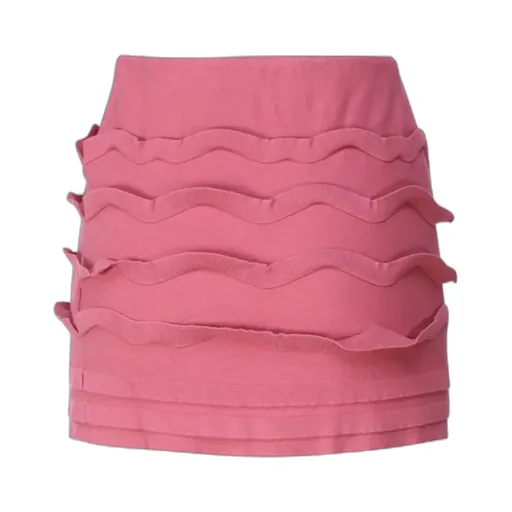Knitted Ruffled Mini Skirt