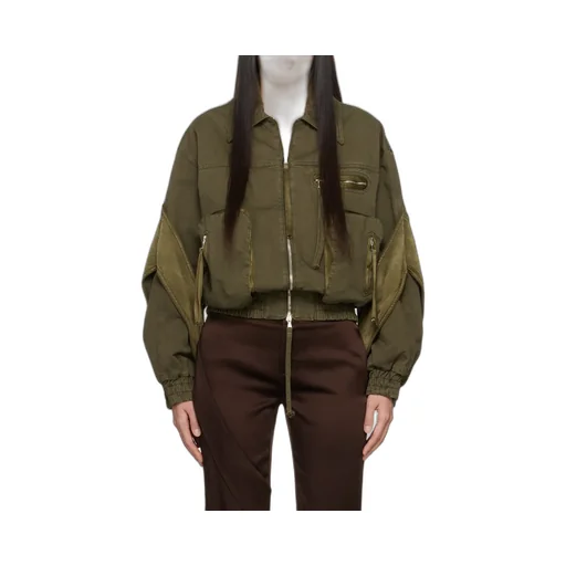 Satin-Inserts Bomber Jacket