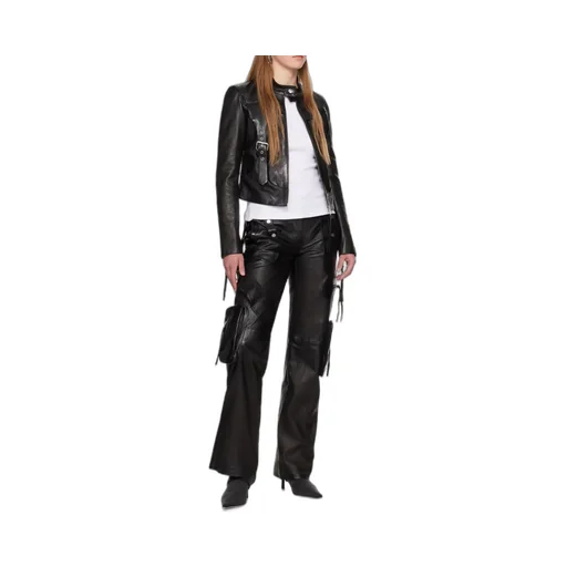 Harness-Detail Leather Jacket