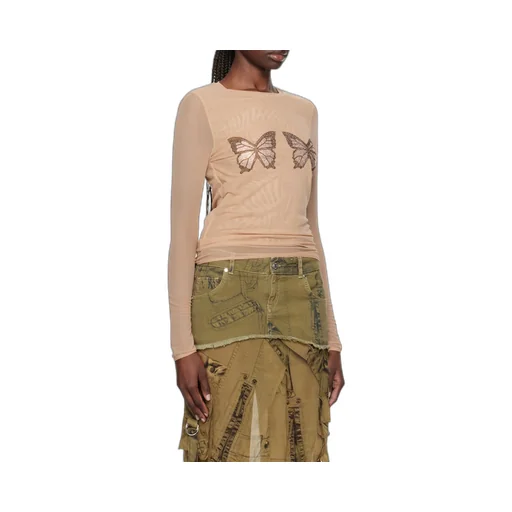 Crystal-Butterfly Tulle T-Shirt