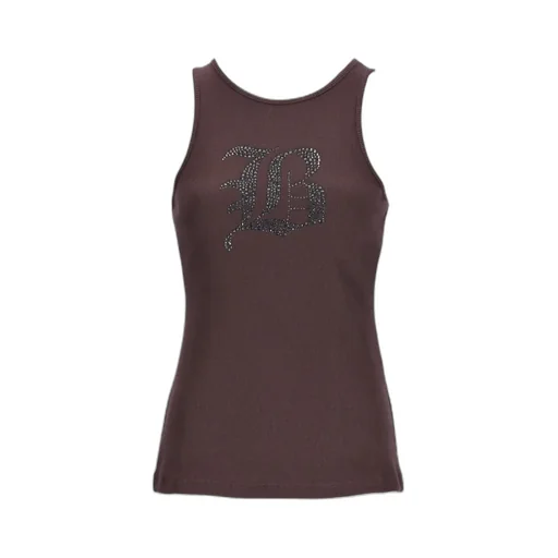 Rhinestoned Ribbed-Knit Tank Top