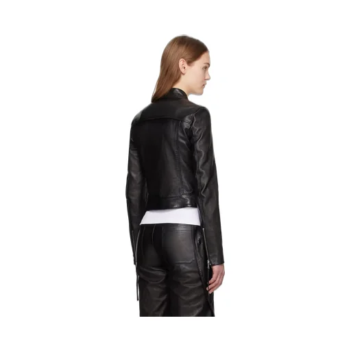 Harness-Detail Leather Jacket