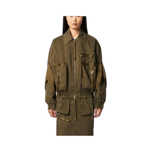 Satin-Inserts Bomber Jacket