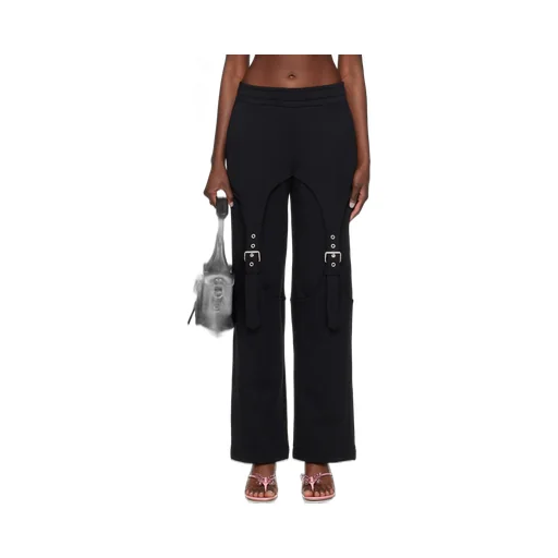 Buckle-Detail Flared Trousers