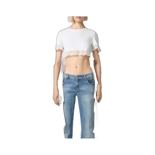 Ruffled Cotton Crop Top