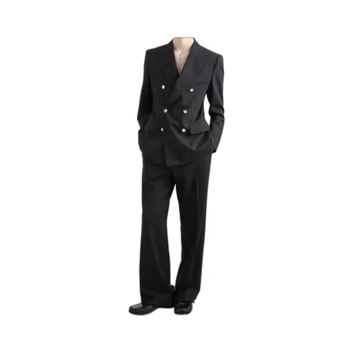 Martini-Fit Gold-Button Double-Breasted Suit