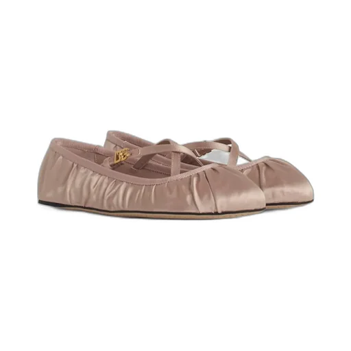 Logo-Buckle Ballet Flats