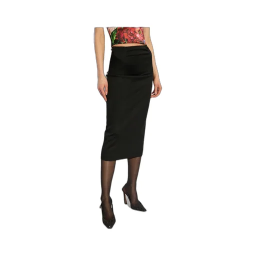 Technical Ottoman Calf-Length Pencil Skirt
