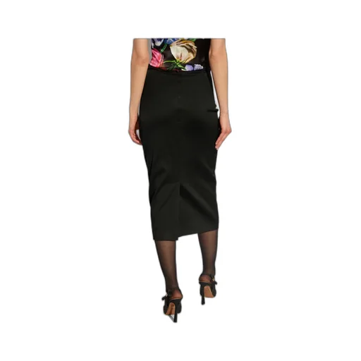 Technical Ottoman Calf-Length Pencil Skirt