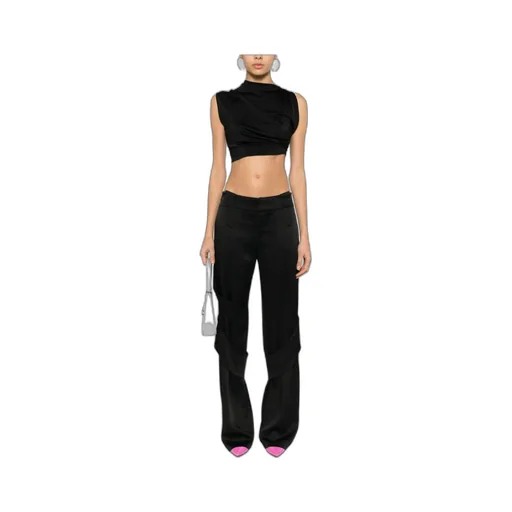 Satin Straight-Leg Trousers