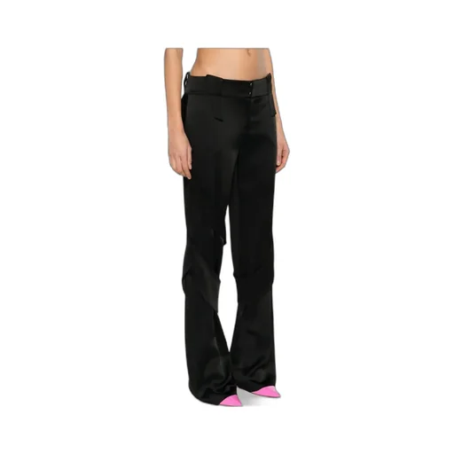 Satin Straight-Leg Trousers
