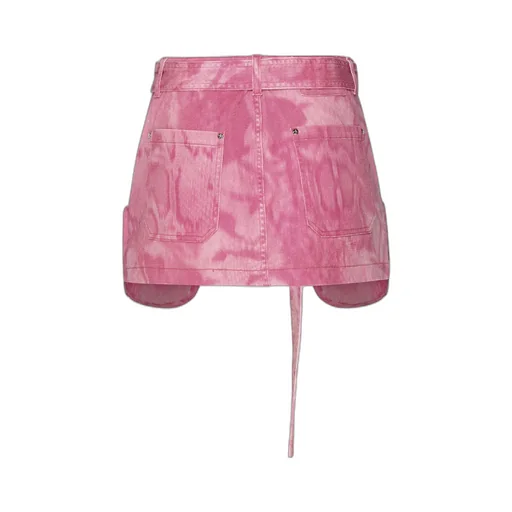 Camouflage Printed Belted Mini Skirt