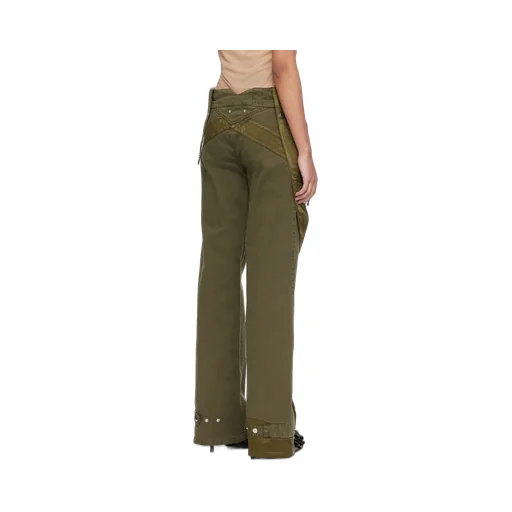 Satin Inlaid Overalls Casual Pants