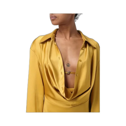 Long Sleeve Satin Mini Shirt Dress