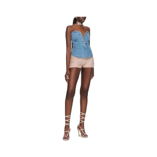 Spliced Denim Vest
