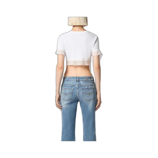 Ruffled Cotton Crop Top