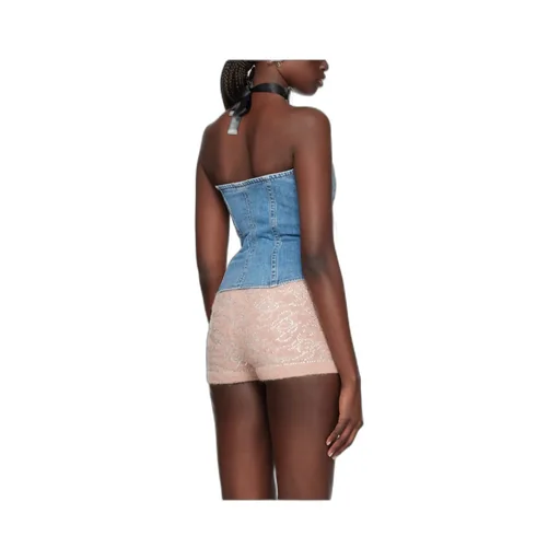 Spliced Denim Vest