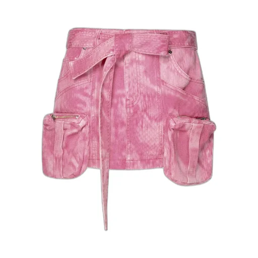 Camouflage Printed Belted Mini Skirt
