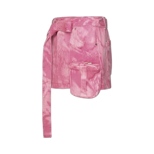 Camouflage Printed Belted Mini Skirt