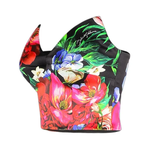 Floral Printed Satin Corset Top
