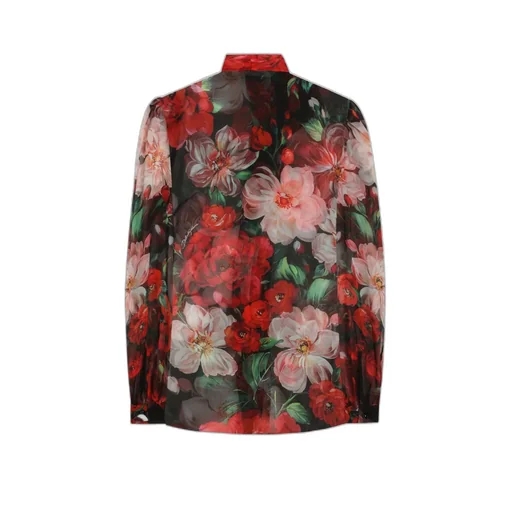 Floral Printed Chiffon Pussy-Bow Shirt