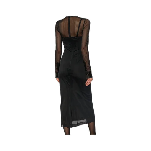 Satin Detailed Tulle Shirt Dress