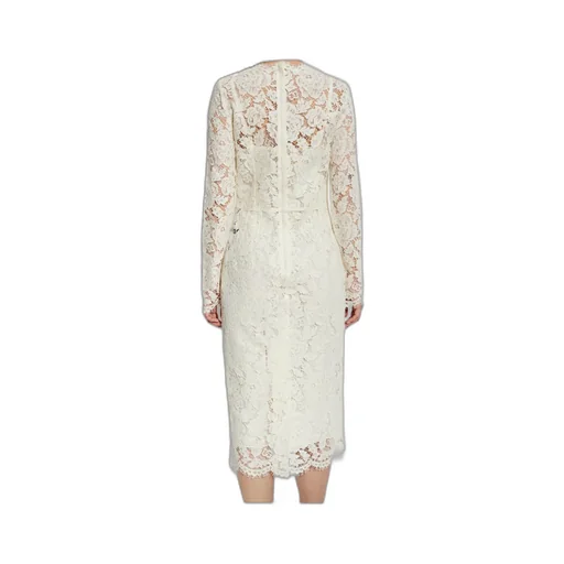Branded Floral Cordonetto Lace Sheath Dress