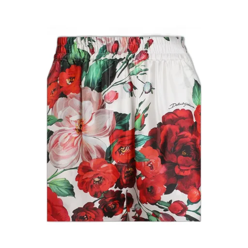 Rose Printed Satin Pajama Pants