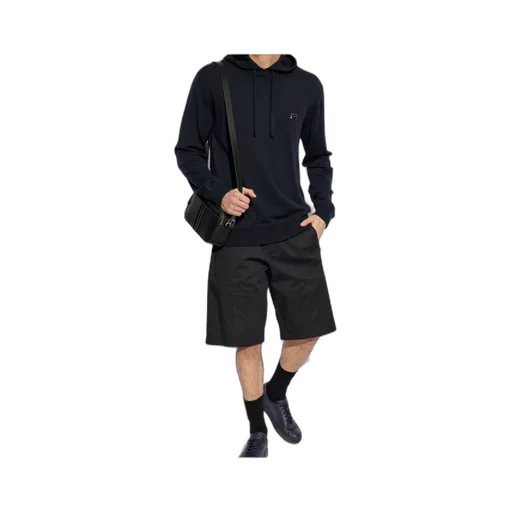 Logo Plaque Drawstring Hoodie