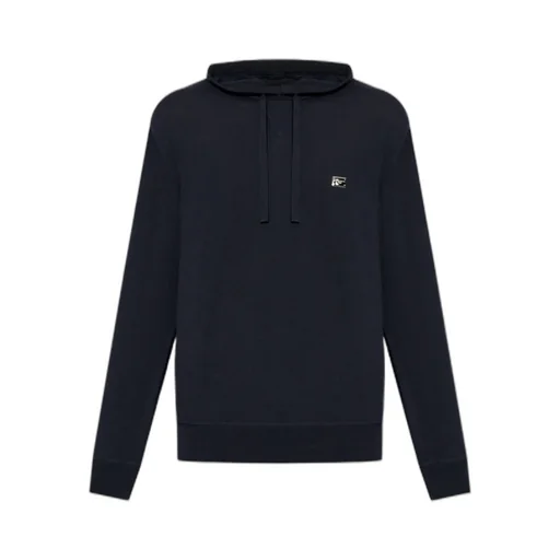 Logo Plaque Drawstring Hoodie