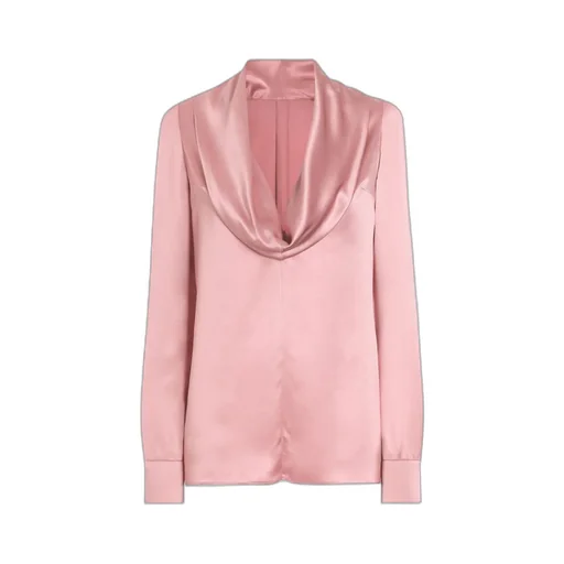 Cowl-Neck Long-Sleeved Blouse