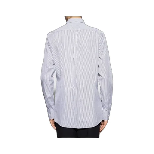 Striped Curved Hem Shirt