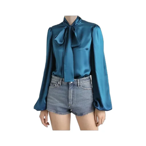Pussybow-Collar Blouse