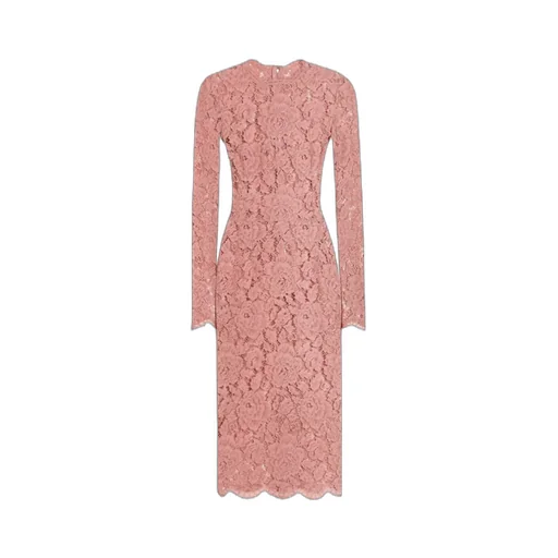 Branded Floral Cordonetto Lace Sheath Dress