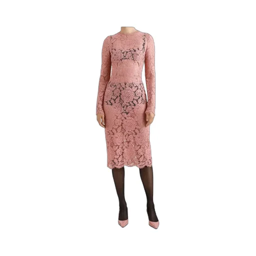 Branded Floral Cordonetto Lace Sheath Dress