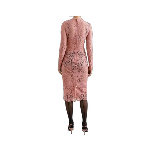 Branded Floral Cordonetto Lace Sheath Dress