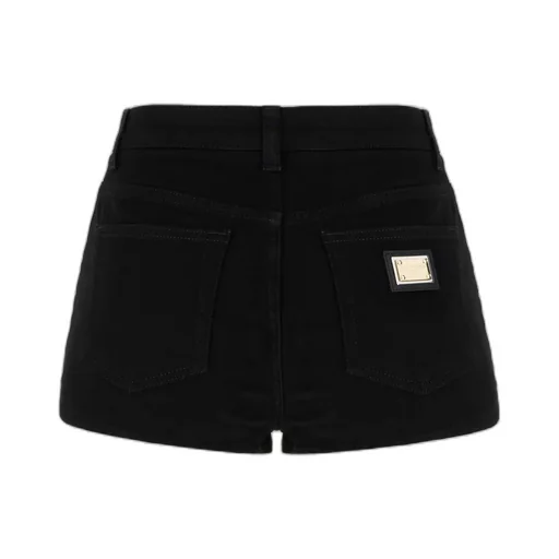 Logo Plaque Denim Shorts