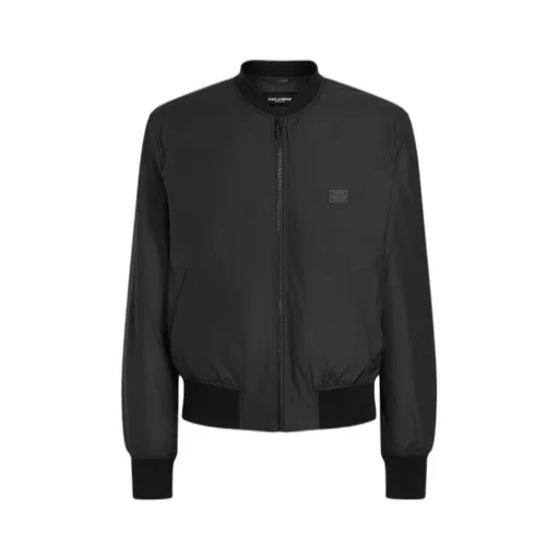 Logo Tag Zipped Bomber Jacket