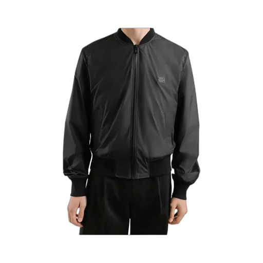 Logo Tag Zipped Bomber Jacket