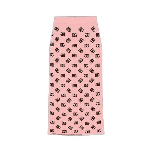 Dg Logo Jacquard Midi Pencil Skirt